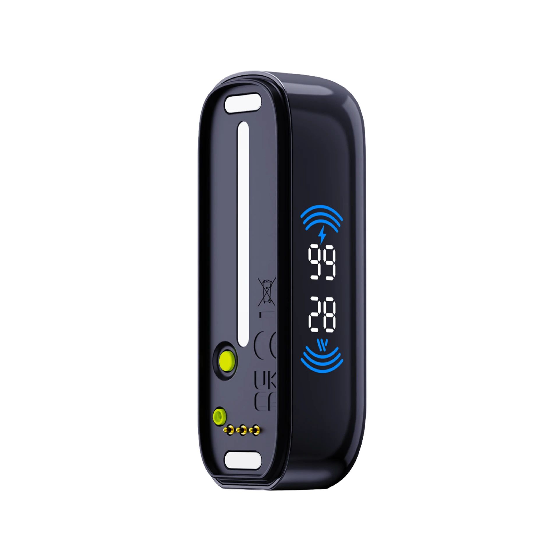 Schwarzes SnapVape Device mit integriertem digitalen Display